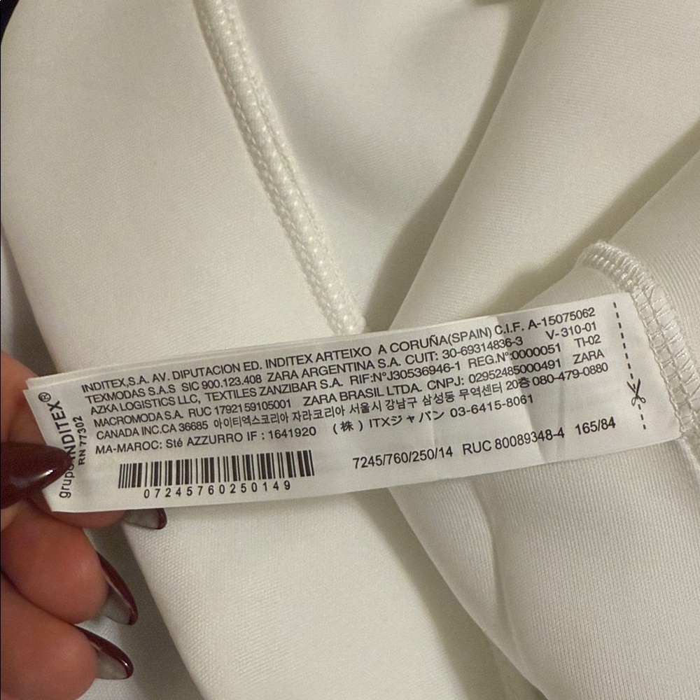 Zara White Kids Neoprene Hoodie with Black Accents - Picture 2 of 5